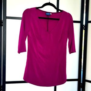 Elhoffer Design Fuchsia V-Neck Blouse